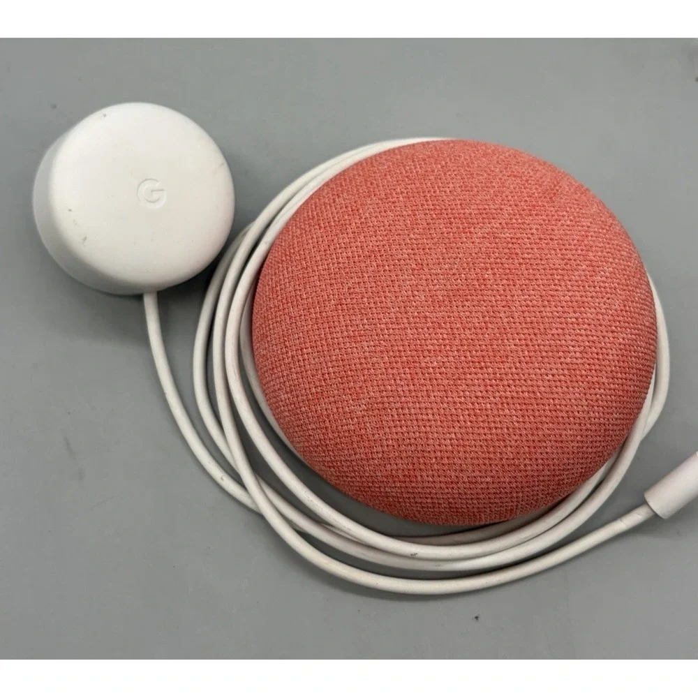 Google Nest Mini (2nd Gen) (H2C) Smart Speaker & Cable - Coral